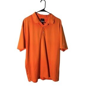 Nike Golf Shirt Men's Size XL Orange Dri Fit Polo Athletic